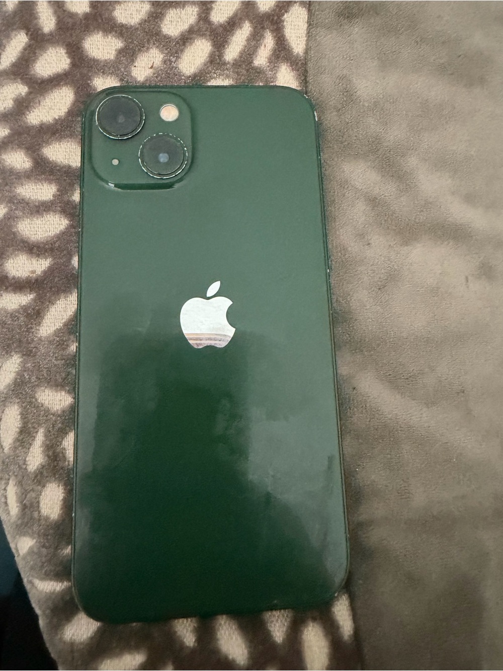 Apple iPhone in Deep Green with Apple Logo